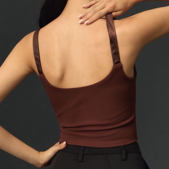 Anthropologie Porridge Plunge V-Neck Satin Corset Top XL - Picture 4 of 7